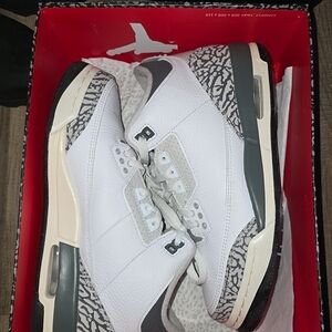 Jordan White and Gray Kids Sneakers